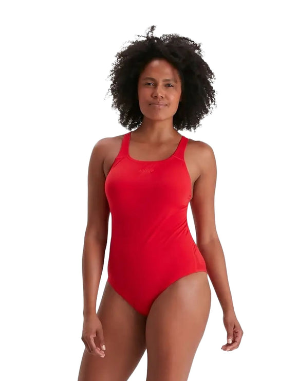 Speedo - Womens Endurance Plus Medalist Swimsuit - USA Red - Front