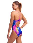 Funkita - Girls Event Horizon Diamond Back Swimsuit - Model Back/Side 