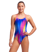 Funkita - Girls Event Horizon Diamond Back Swimsuit - Model Front/Swimsuit Front Design