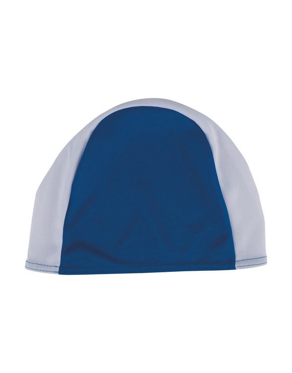 Fashy Adult Fabric Swim Cap - Blue/White