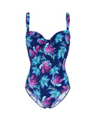 Fashy Floral Adjustable Swimsuit - Navy/Purple - Front