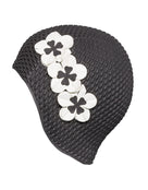 Fashy Flower Bubble Swim Cap - Black