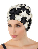Fashy Flower Rubber Swim Cap - Black/White - Model