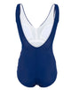 Fashy Panel V-back Swimsuit - Navy/Red/White - product Front