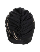 Fashy Piped Fabric Swim Cap - Black - Product Back