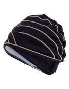 Fashy Piped Fabric Swim Cap - Black - Product Side