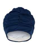 Fashy Pleated Fabric Swim Cap - Navy - Product Front