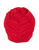 Fashy Pleated Fabric Swim Cap - Red - Product Back