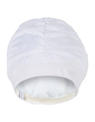 Fashy Pleated Fabric Swim Cap - White - Product Front