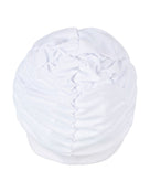 Fashy Pleated Fabric Swim Cap - White - Product Back