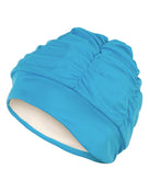 Fashy Pleated Fabric Swim Cap - Turquoise
