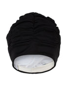 Fashy Pleated Fabric Swim Cap - Black - Product Front