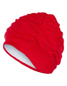 Fashy Pleated Fabric Swim Cap - Red