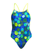 Funkita - Girls Blue Bottle Diamond Back Swimsuit - Product Only Front / Design