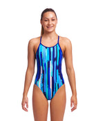Funkita - Girls Roller Paint Diamond Back Swimsuit - Model Front / Swimsuit Front Design