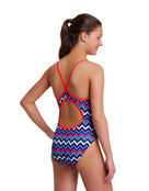 Funkita - Girls Nautical Mile Diamond Back Swimsuit - Back/Side