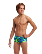 Funky Trunks - Boys Blue Bottle Swim Trunks - Model Pose