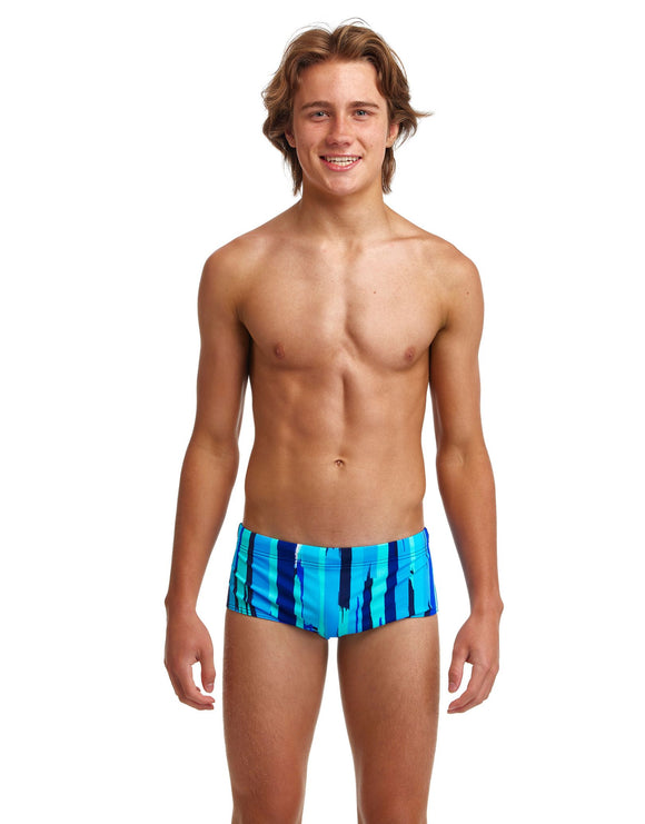 Funky Trunks - Boys Roller Paint Swim Trunks - Model Front / Aquashort Front Design