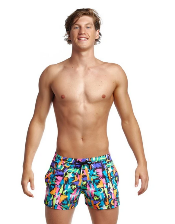 Funky Trunks Mens Paper Cut Shorty Swim Shorts - Front