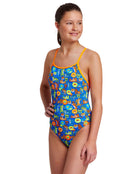 Funkita - Girls Big Cat Bash Diamond Back Swimsuit - Side Model