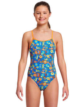 Funkita Girl's Eco Wing Tips Diamond Back One Piece Swimsuit - Ly