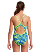 Funkita - Girls Blizzard Blitz Diamond Back Swimsuit - Back Model