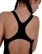 Speedo Girls Endurance Plus Medalist Swimsuit - Black - Back Close Up