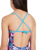 Zoggs - Girls Fiery Star Tie Back Swimsuit - Back Close Up