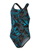 Speedo - Girls Hyperboom Medalist Swimsuit - Black/Blue - Product Only Front