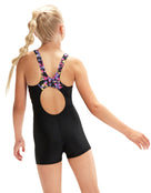 Speedo - Girls Panel Legsuit - Black/Pink - Model Back