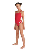 Girls Team Challenge Solid Swimsuit - Red/White