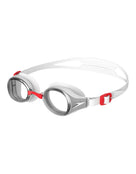 Speedo - Hydropure Swim Goggle - Product Only Front/Side - White/Red/Silver - Clear Lenses