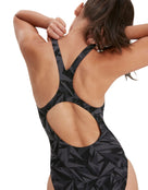 Speedo - Hyperboom Allover Medalist Swimsuit - Black/Grey - Back