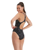 Speedo - Hyperboom Allover Medalist Swimsuit - Black/Grey - Model 