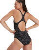 Speedo - Hyperboom Allover Medalist Swimsuit - Black/Grey - Model Front