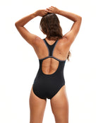 Speedo - Hyperboom Flyback Swimsuit - Black/Blue - Model Back Pose