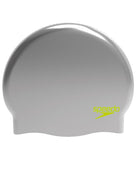 Speedo - Kids Plain Moulded Silicone Swim Cap - Silver