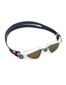 Aqua Sphere Kayenne Small Fit Swim Goggles - White/Navy/Polarised Lens - Front/Right Side