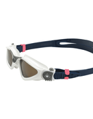 Aqua Sphere Kayenne Small Fit Swim Goggles - White/Navy/Polarised Lens - Side