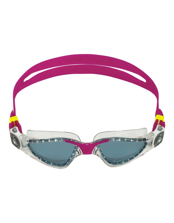 Aqua Sphere - Kayenne Small Fit Swim Goggles - Front - Clear/Raspberry/Smoke Lenses