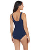 Zoggs - Womens Macmasters Scoopback Swimsuit - Front Model - Navy/Multicolour