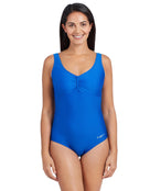 Zoggs - Womens Marley Scoopback Swimsuit - Front - Royal