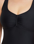 Zoggs - Womens Marley Scoopback Swimsuit - Close Up - Black
