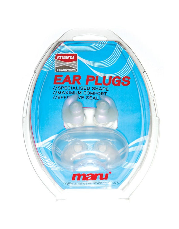 Maru - Swim Silicone Ear Plugs - Clear - Box & Product