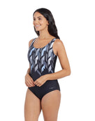 Zoggs - Womens Metropolis Print Adjustable Scoopback Swimsuit - Side