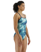 TYR Mezio Durafast Elite Diamondfit Swimsuit - Teal/Multi - Side