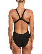 Nike Womens Logo One Piece Swimsuit - Black - Back