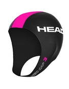 HEAD - Small/Medium Neoprene Cap 3 - Black/Pink - Product Side lOGO