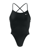 Nike - Womens Lace Up Tie Back Swimsuit - Black - Product Front