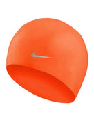 Nike - Childrens Silicone Swim Cap - Orange - Product Front Nike Logo